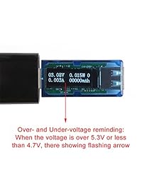 DROK Dual USB 2.0 multímetro digital Voltaje Ampere Capacidad medidor de potencia 7 Modos Monitor para detector de DC 3.2 15 V 0 3 A Volt Amp Cargador de sincronización de datos de carga rápida Funda para alineación de panel solar Tester