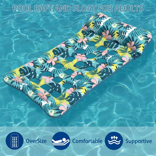 HomeKaren Oversized Pool Floats Lounge 2 Pack 73" X 33" 185 * 83.8cm, Inflatable Tanning Pool Floaties for Adults, Cooling Pool Raft Lounger Rafts & Ride-Ons for Party, Sea, Beach, Lake River