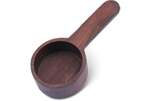 PITASHA Wooden Coffee Spoon, Coffee Scoop Measuring for Coffee Beans, Whole Beans Ground Beans or Tea, Home Kitchen Tools Utensils - 8g, 20ml - Walnut
