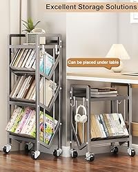 3 Tier All-Metal Rolling File Cart with Locking