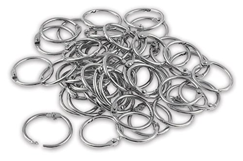 Hygloss Book Rings (50 Pack), Silver, 1-Inch