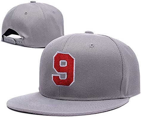 YUDUODUO Arabic Numerals NO.9 Logo Adjustable Embroidery Snapback Hat Cap - Grey