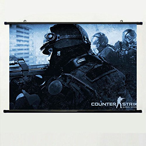 Wall Scroll Poster with Counter Strike Global Offensive Cs Counter Strike Global Offensive Ss Go Home Decor Wall Posters Fabric Painting 23.6 X 15.7 Inch