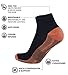 Copper Antibacterial Athletic Sport Socks for Men and Women-Moisture Wicking, Nonslip Ankle Socks(3 Pack) (L/XL, Black)