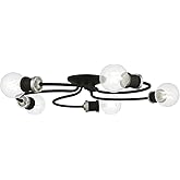 Livex Lighting, 46385-04, Bromley, Large Flush Mount, Black with Brushed Nickel Accents