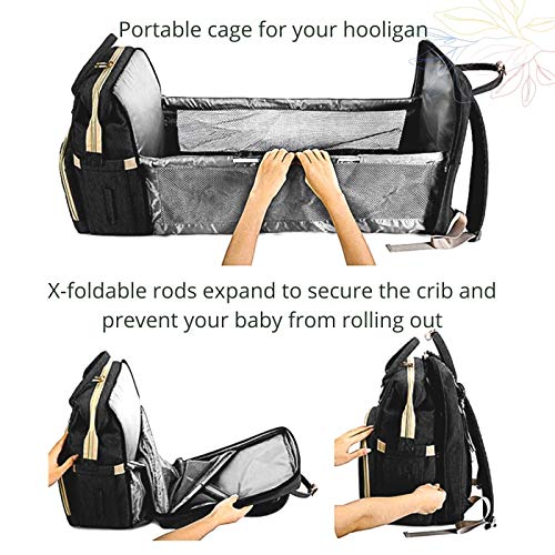 3 in 1 Diaper Bag – Multifunctional Baby Changing Station – Versatile and Practical Accessory for Parents – Lightweight and Portable Bassinet –Large Storage Capacity – Baby Travel Bag with USB Charger