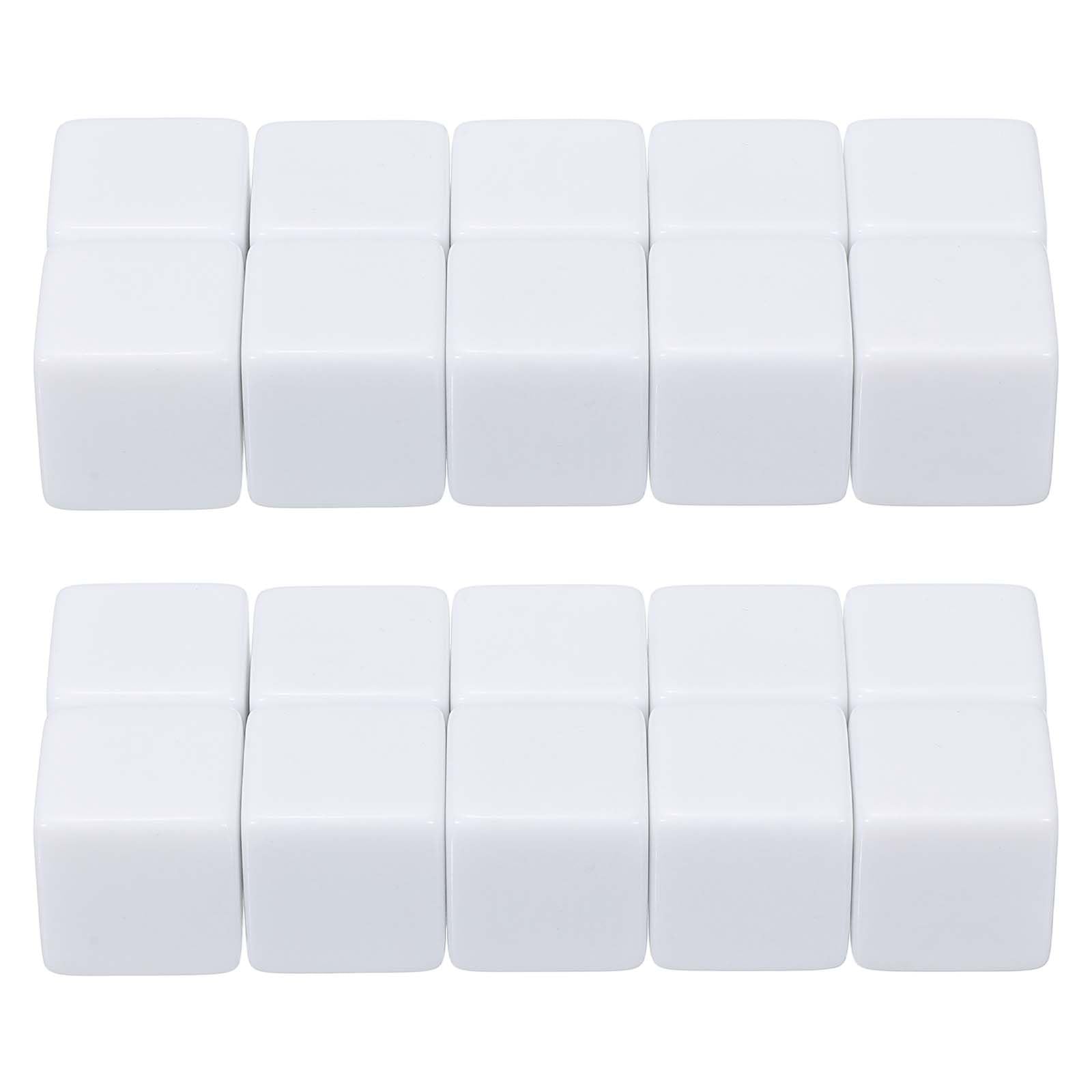 PATIKIL 19 mm Acrylic Dice Blank, 100 Pcs Standard Game Dice Square Corner with Smoothed Surface Six Sided for Board Games Teaching, White