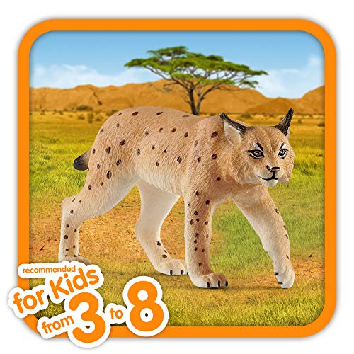 schleich WILD LIFE | Luchs 14822 | detailgetreue Tierfiguren | Zoo Spielzeug | tolles Geschenk für Jungen und Mädchen | Deko für Geburtstag | Spielfigur ab 3 Jahren | 9 x 3 x 5 cm – Bild 3