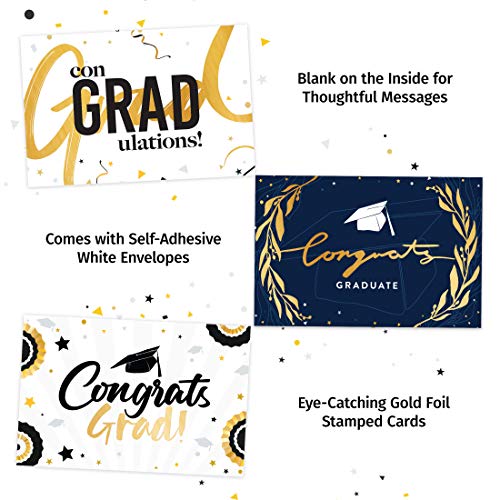 Graduation Cards 2021 Pack 36 Pack Gold Foil and Envelopes Bulk