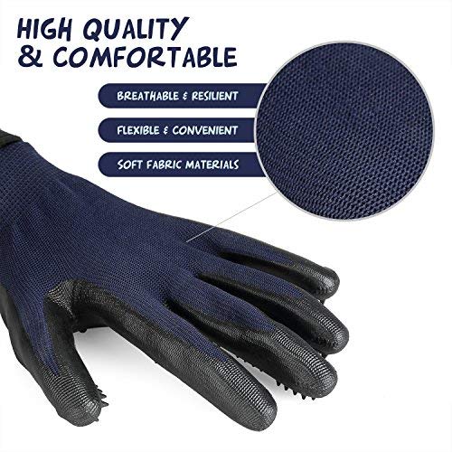GoPetee Pet Dog Grooming Glove 2 in 1 Cat Horse Hair Removal Massage Mitt Rubber Brush with Flexible Five Finger Design for Shedding Bathing Long and Short FurLong Short Fur (1 Pair) …