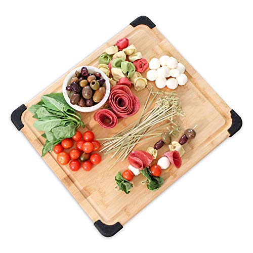 Extra Large Premium Organic Bamboo Kitchen Cutting Board & Chopping Board with Juice Groove, Non-Slip Bamboo Cutting Board & Serving Platter for Meats (Butcher Block), Cheeses, Vegetables - Heavy Duty - Thumbnail 7