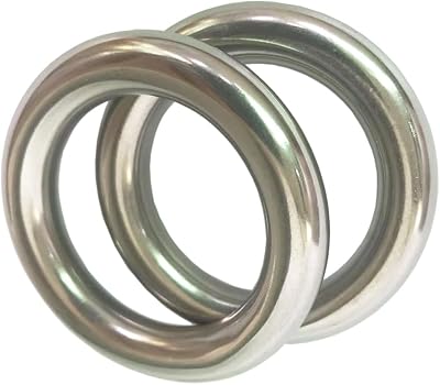 AIVOOF 2.4" Seamless O-Ring 2pk 304 Stainless Steel Heavy Duty Smooth 10x40mm