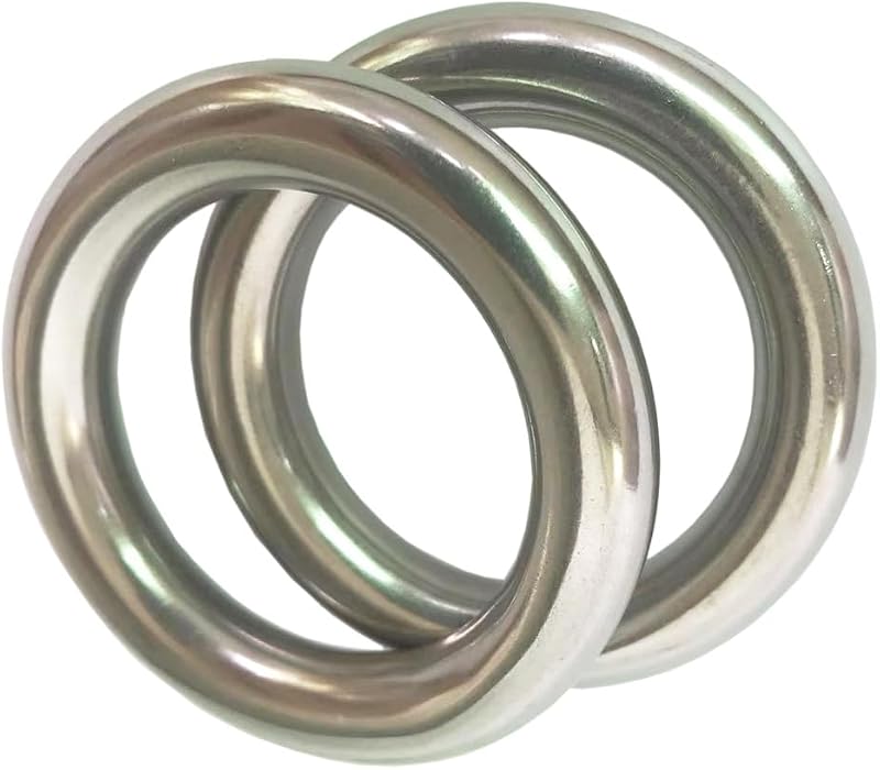 AIVOOF 2.4" Seamless O-Ring 2pk 304 Stainless Steel Heavy Duty Smooth 10x40mm