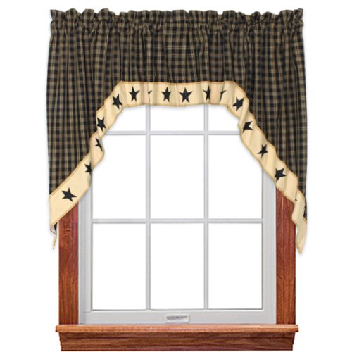 Sturbridge Black Star Lined Swag By Park Designs Amazon In Home