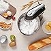 Hand Mixer 2 in 1 Electric mixer 6 Option ( Precise 5 speed control +turbo) 3.7 Quarts Bowl include Beaters and Dough Hooks, Easy Install or Disassemble, Stainless Steel,black,Aicok