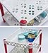 Honla 2-Tiered Plastic Bathroom Shelves Organizer with Perforated Storage Baskets-Small Shelving Units/Drying Rack for Bath Organization,Free Standing,Red and White