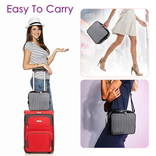 CREATIVE DESIGN Large Makeup Bag, 3 Layers Travel Makeup Organizer Cosmetic Bag Portable Train Cosmetic Case for Make up Accessories Digital Accessories 7 CREATIVE DESIGN Large Makeup Bag, 3 Layers Travel Makeup Organizer Cosmetic Bag Portable Train Cosmetic Case for Make up Accessories Digital Accessories
