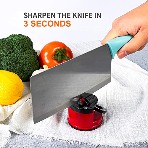 Mini Knife Sharpener, Pocket Knife Sharpener, Suitable for All Blade Types, Blade Sharpener, One Hand Knife Sharpener With Suction Pad, Small Knife Sharpener Suitable for Kitchen, Manual Room Camping