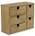 Small Multi Purpose Desktop Organizer Caddy with 5 Drawers Storage Cabinet Sewing Box and DIY Craft Project Solution to Your Everyday Needs (Walnut)