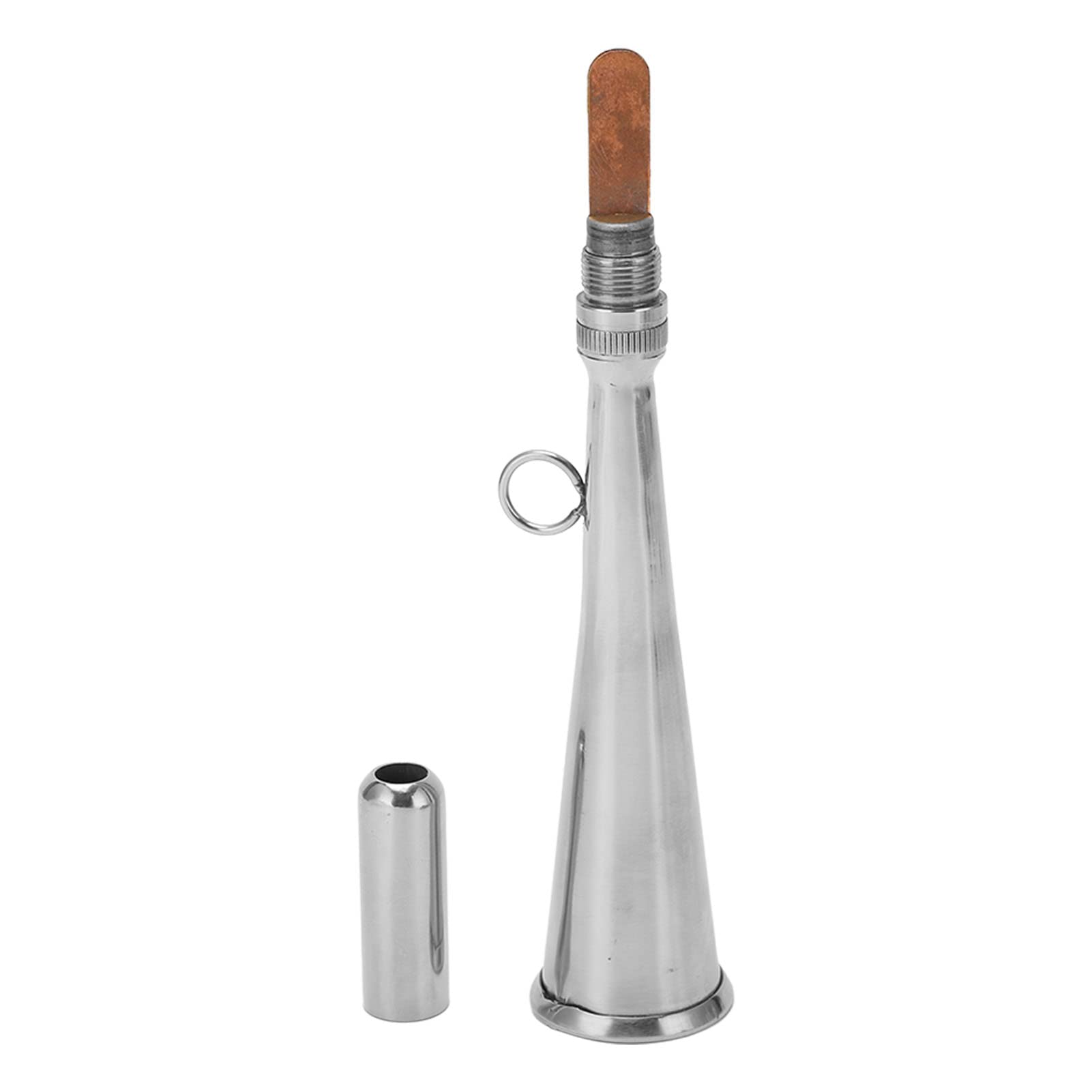 Marine Grade Stainless Steel Handheld Fog Horn with Removable Mouthpiece, Air Horn for Boats, Boating Safety Signal Device