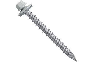 JAKE SALES Metal ROOFING SCREWS: (250) 10 x 2" Brite White Hex Head Sheet Metal Roof Screw. Self starting metal to wood siding screws. EPDM washer. Colored head