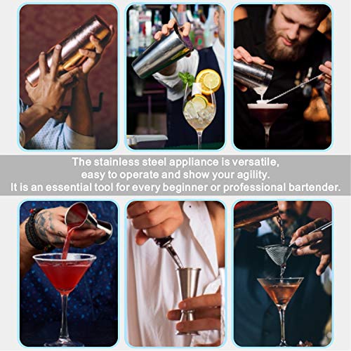 ISKETCH Cocktail-Shaker-Set, Barkeeper-Set mit 360 ° drehbarem Ständer, professioneller Martini-Getränke-Shaker aus… – Bild 6