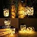Solar Mason Jar Lights - Adecorty Solar String Lights 6 Pack 20 LED Warm White Solar Jar Lights for Patio Yard Garden Decor, Fairy String Lights Fit for Regular Mouth Jars (Jars Not Included)
