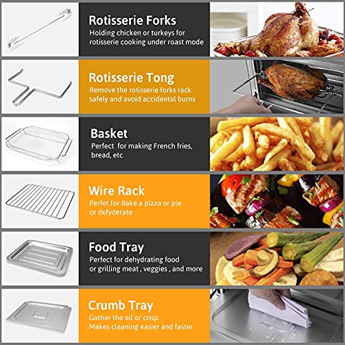 Gevi 13in1 Air Fryer Oven, 19 Quart Airfryer Toaster Oven Combo