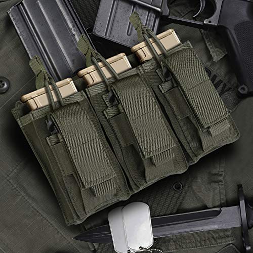 Tactical Mag Pouch for Rifle and Pistol, OpenTop Molle Double/Triple