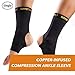 CopperJoint Athletic Foot Ankle Compression Sleeve – Pull On Copper Ankle Brace Women Support, Foot Sleeves, Breathable Elastic Braces Design for Basketball, Running, Sports - Single, X-Large