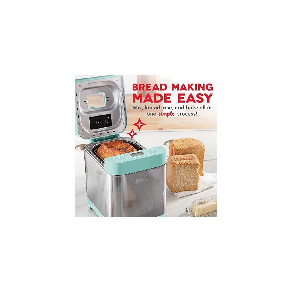 Dash Everyday Stainless Steel Bread Maker, Up to 1.5lb Loaf