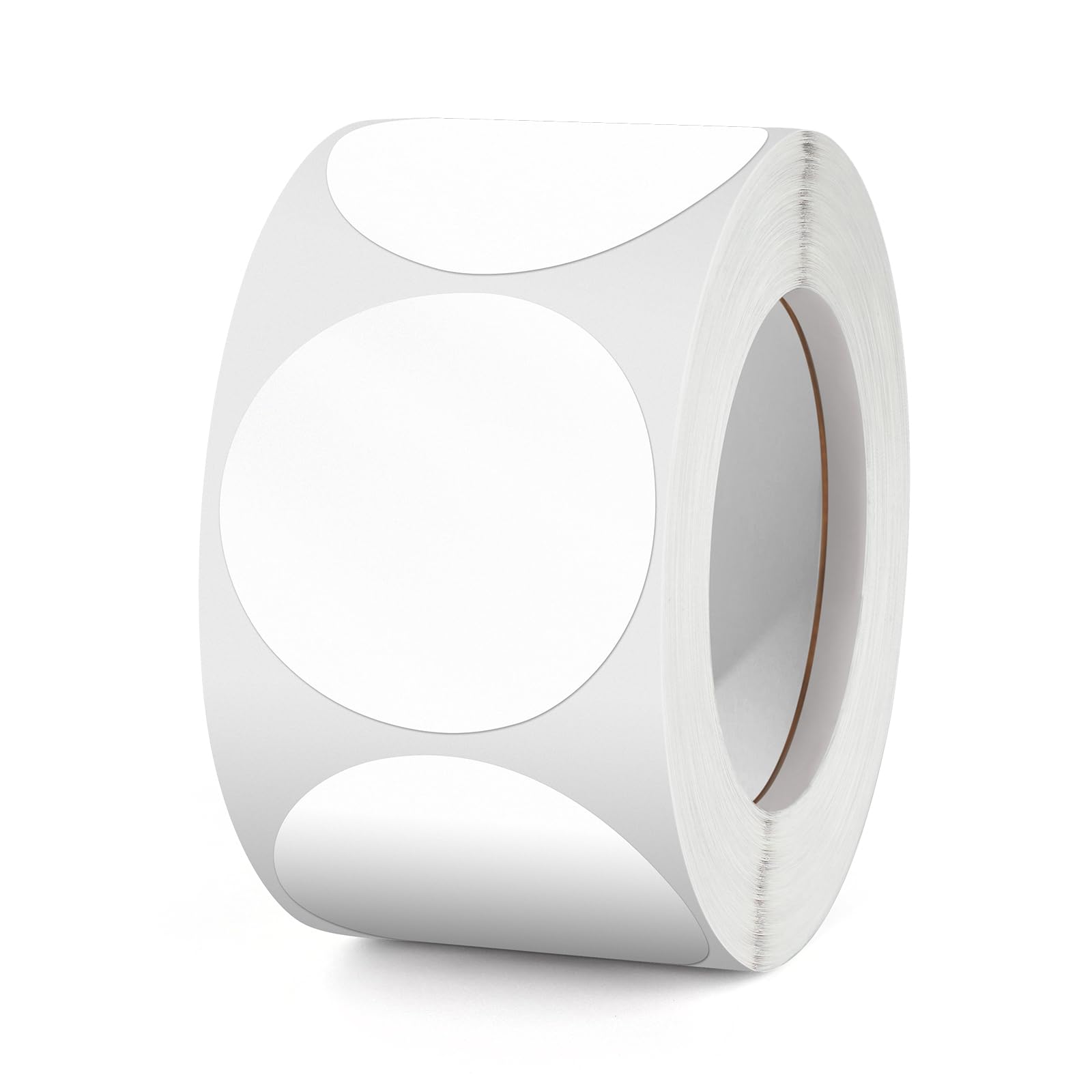 Round Stickers White 38 mm Circle Labels Colour Coding Dot Vinyl Floor Sticker Waterproof Removable Roll of 500