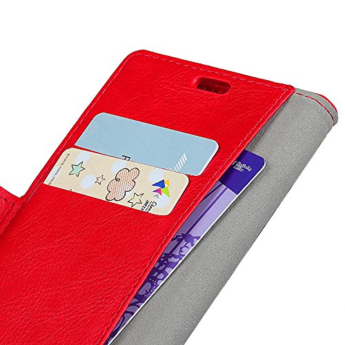 Scheam Motorola Moto E5 Play Wallet Leather Case with Protective Durable Phone Case Shell Folio flip Cell Phone Cover Bag with Card Slots,Cash Pocket,Red