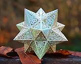 Earth Star Model Kit from Vintage Maps, This Geometric Design is the Stellated Dodecahedron, Educational and Beautiful, Sacred Geometry DIY
