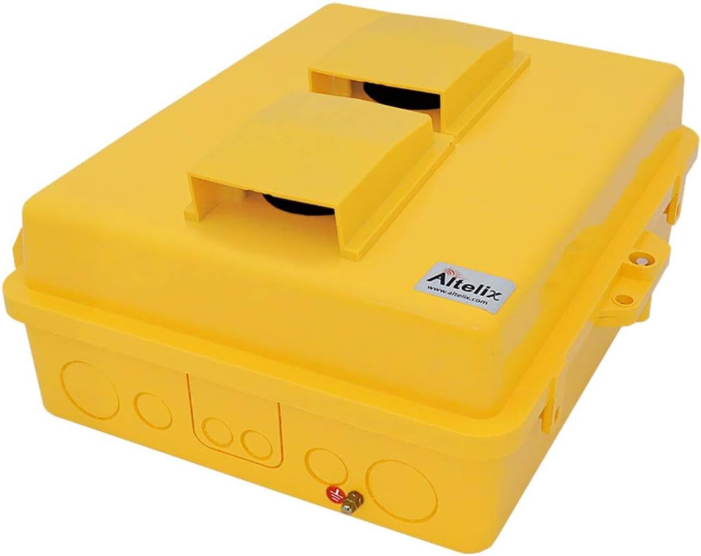 Altelix Vented Yellow NEMA Enclosure 14x11x5 (12" x 8" x 4" Inside Space) Polycarbonate + ABS Weatherproof High Visibility NEMA Box
