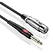 TNP 3 Pin XLR Female to 1/4 Inch Male TRS Microphone Cable Jack - Balanced (6. 35mm) Quarter Inch TRS to XLR Female Cable - Gold Plated XLR to 1/4 Cable for Speaker, AMP, Guitar, Speakers (10 ft)