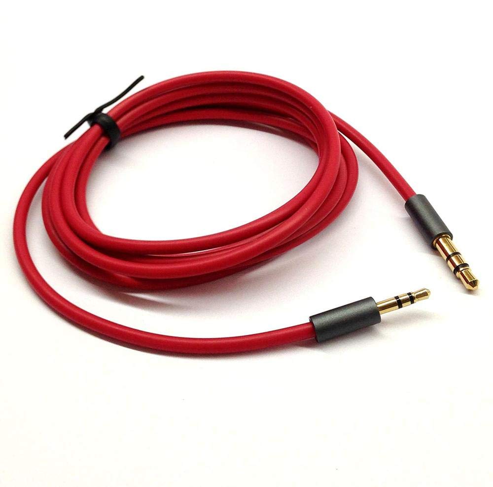 KetDirect Red 1.5ft Gold Plated Design 3.5mm Male to 2.5mm Male Car Auxiliary Audio cable Cord headphone connect cable for Apple, Android Smartphone, Tablet and MP3 Player