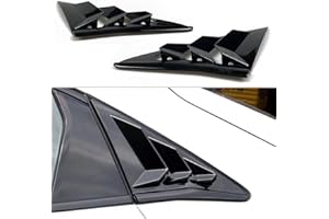 TKREENO for Honda 10th Gen Civic 2016-2021 Rear Side Window Louver Decorate Cover Rear Air Vent Window Louvers Blinds Covers Auto Accessories (for 10th Gen Civic Hatchback, Bright Black)