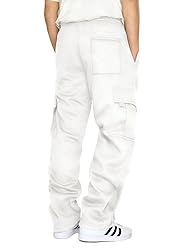 Men's Cargo Sweatpants Casual Fleece Joggers Loose