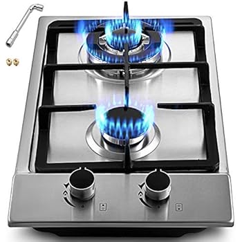 Amazon Com Happybuy 12x20 Inches Built In Gas Cooktop 2 Burners