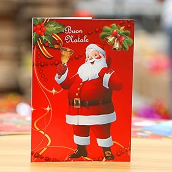 Amazon.com: Greeting Card Christmas Italian&quot;BUON Natale&quot; Translation on