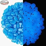 LoveS 200 Pcs Artificial Blue Glow Pebble for Garden Walkway