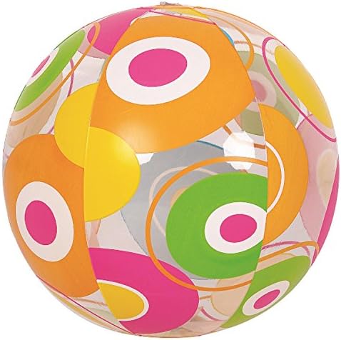 By PoolCentral 20" Colorful 6-Panel Circle Print Inflatable Beach Ball Swimming Pool Toy