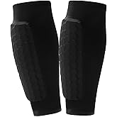 2 Pack Soccer Shin Guards Soccer Kids Adult, Soft Anti-Collision Soccer Shin Pad with EVA Honeycomb Pads, Shin Defender Shin Guard Sleeves