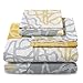 Ashler Bed Sheets Sets - Duvet Yellow&Grey 3 Piece Queen Size - Soft Microfiber Hypoallergenic 1800 Series Deep Pocket Fitted Sheets Wrinkle Fade and Stain Resistant