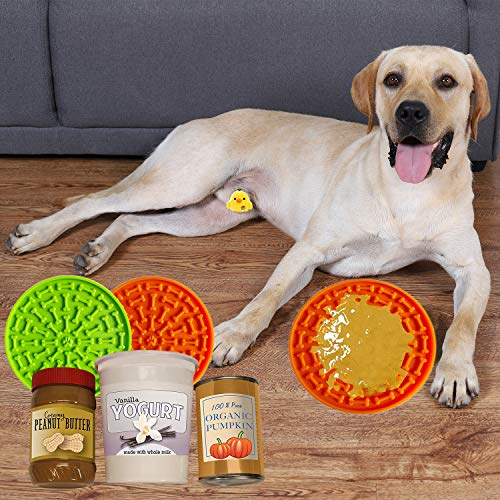 Dog Lick Pad, Lick Mat for Dogs Slow Treat Dispensing Mat, Dog Bathing Distraction Device Peanut