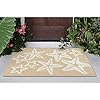 Liora Manne Capri Coastal Starfish Neutral Indoor/Outdoor Rug, 1'8" x 2'6"