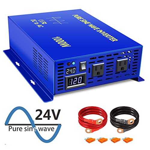 XYZ INVT 1000W Continuous/2000W Peak Pure Sine Wave Inverter DC 24V to
