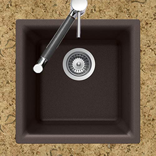 Houzer E-100 MOCHA Quartztone Series Granite Dual Mount Bar/Prep Sink, Mocha - //medicalbooks.filipinodoctors.org