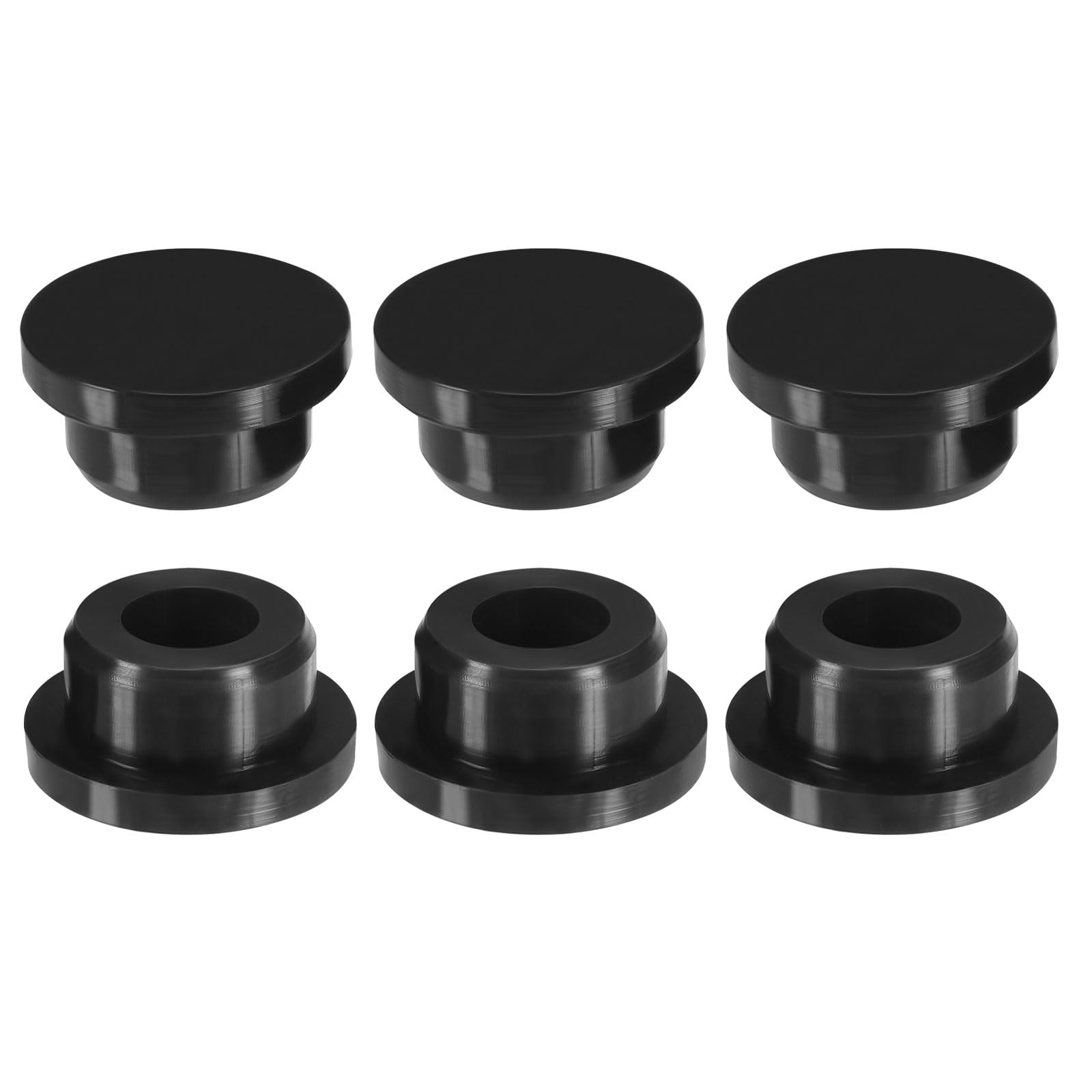 PATIKIL Silicone T-hole Stoppers, 6 Pack Soft Flexible Silicone Hole Plug End Cover Caps Waterproof Bottle Seal Plug for 20.8-21.8mmHole, Black